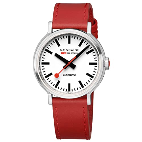 腕時計 モンディーン 北欧 Original Automatic, 41mm, red leather automatic watch Genuine Leather