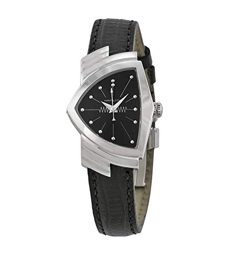 腕時計 ハミルトン レディース Hamilton Ventura Black Dial Asymmetric Ladies Watch H24211732