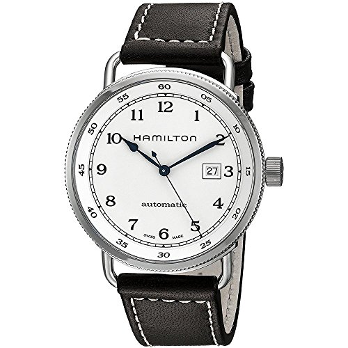 腕時計 ハミルトン メンズ Hamilton Khaki Navy Pioneer Silver Dial SS Leather Automatic Men Watch H77