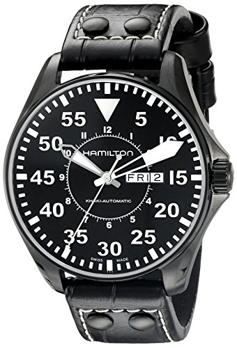 腕時計 ハミルトン メンズ Hamilton Men's H64785835 Khaki King Pilot Black Dial Watch