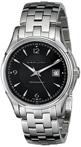 腕時計 ハミルトン メンズ Hamilton Men's H32515135 Jazzmaster Viewmatic Black Guilloche Dial Watch