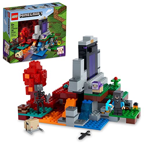 レゴ マインクラフト LEGO Minecraft The Ruined Portal Building Toy 21172 with Steve and Wither Skeleto
