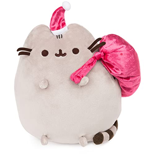 ガンド GUND ぬいぐるみ GUND Santa Claws Pusheen Holiday Plush Stuffed Animal Cat, Gray and Pink, 9.5
