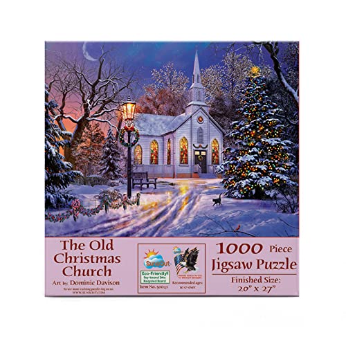 ジグソーパズル 海外製 アメリカ SUNSOUT INC - The Old Christmas Church - 1000 pc Jigsaw Puzzle by