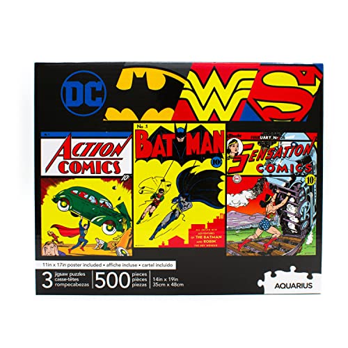 ジグソーパズル 海外製 アメリカ Aquarius Set of 3 DC Comics Puzzles (Three 500 Piece Jigsaw Puzzl
