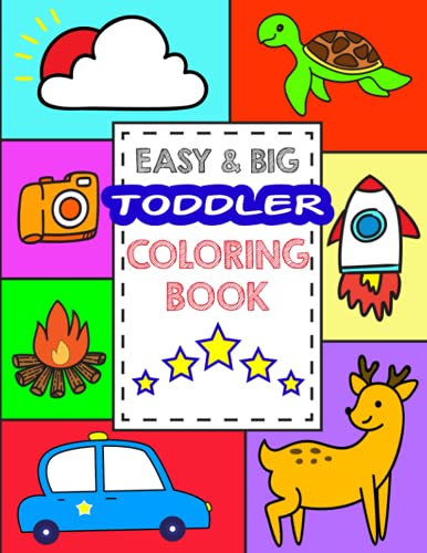 海外製絵本 知育 英語 Easy & Big Toddler Coloring Book: 100 Jumbo & Familiar Animals, Everyday Things