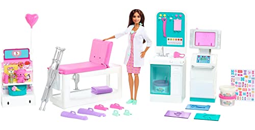 バービー バービー人形 Barbie Fast Cast Clinic Doll & Playset, Brunette Doctor Doll, Furniture & 30+