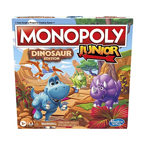 ボードゲーム 英語 アメリカ Hasbro Gaming Monopoly Junior Dinosaur Edition Board Game, 2-4 Players,
