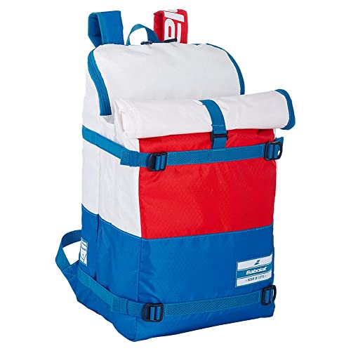 テニス バッグ ラケットバッグ Babolat EVO 3 + 3 Tennis Backpack (White/Blue/Red)