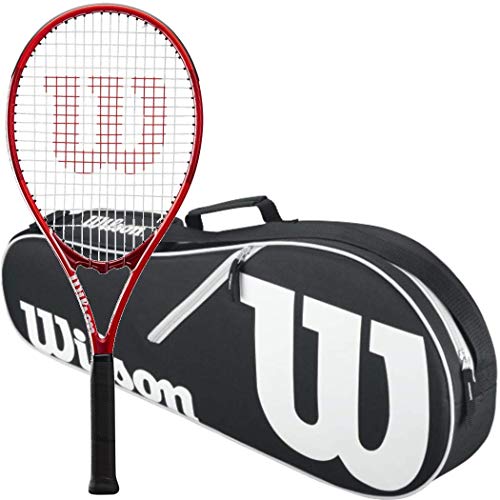 テニス ラケット 輸入 Wilson Federer Pro Staff Precision XL 110 Gloss Red Tennis Racquet in Grip Size