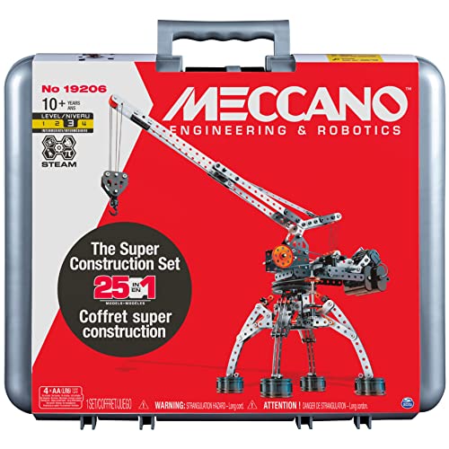 メカノ 知育玩具 パズル Meccano, Super Construction 25-in-1 Motorized Building Set, STEAM Education T