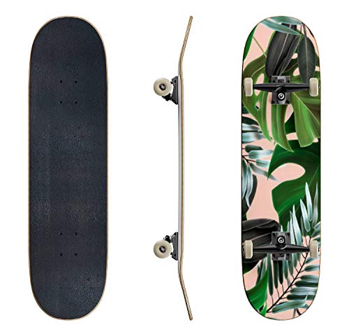 ロングスケートボード スケボー 海外モデル Skateboards Tropical Palm Leaves Seamless Stylish