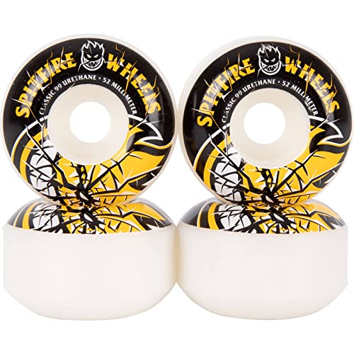 ウィール タイヤ スケボー Spitfire Skateboard Wheels 52mm Shattered Bighead 99A White/Yellow