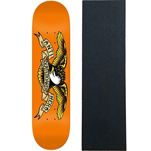 デッキ スケボー スケートボード Anti Hero Skateboard Deck Classic Eagle Orange 9.0 with Grip