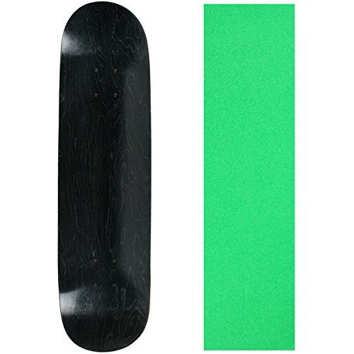 デッキ スケボー スケートボード Moose Skateboard Deck Blank Stained Black 8.25 Neon Green Grip