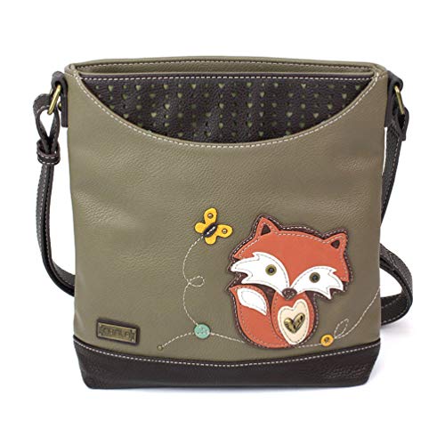 chala バッグ パッチ CHALA Sweet Messenger Mid Size Shoulder Purse with Adjustable Strap - Fox - olive