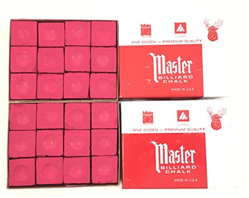 海外輸入品 ビリヤード Masters Red Billiard Chalk - 2 dozen