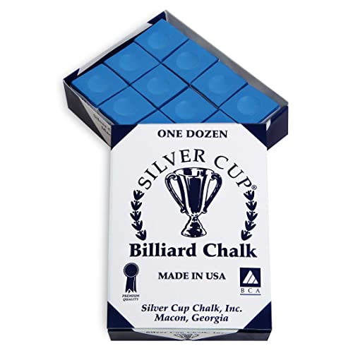 海外輸入品 ビリヤード SILVER CUP Billiard CHALK - ONE DOZEN (Electric Blue)