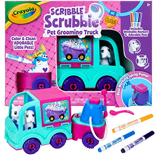 クレヨラ アメリカ 海外輸入 Crayola Scribble Scrubbie Pets Grooming Truck (10 Pcs), Toy Pet Playset