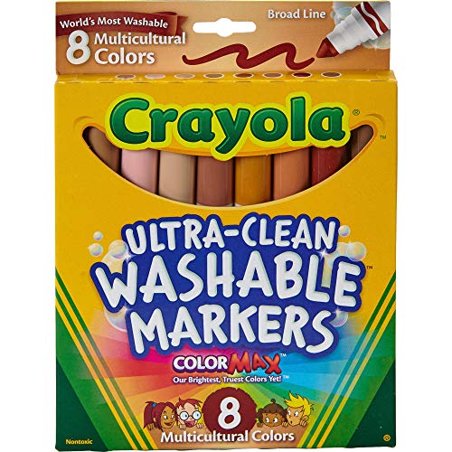 クレヨラ アメリカ 海外輸入 Crayola Multicultural Markers, Washable Broad Line Markers, 8 Count