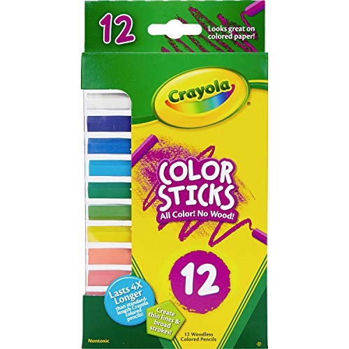 クレヨラ アメリカ 海外輸入 Crayola Color Sticks (12 Count), Woodless Colored Pencils Set for Kids,