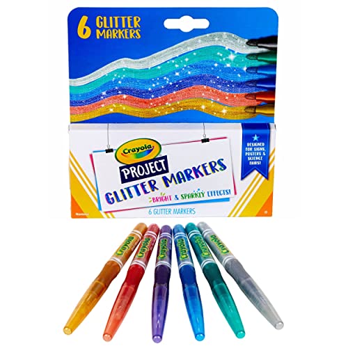 クレヨラ アメリカ 海外輸入 Crayola Glitter Markers, Assorted Colors, Art Supplies, 6Count