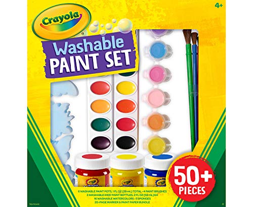 クレヨラ アメリカ 海外輸入 Crayola Washable Kids Paint Set (50pcs), Includes Watercolor & Washable