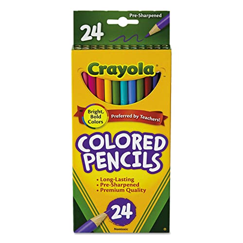 クレヨラ アメリカ 海外輸入 Crayola 684024 Long Barrel Colored Woodcase Pencils, 3.3 mm, 24 Assorte