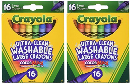 クレヨラ アメリカ 海外輸入 Crayola Large Washable Crayons 16 Pack - 2 Packs