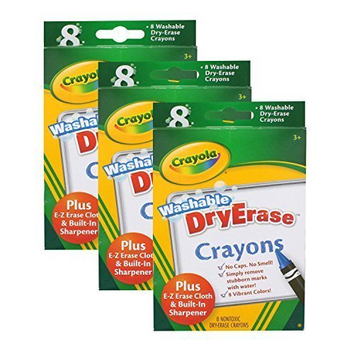 クレヨラ アメリカ 海外輸入 3 Pack of 8 Crayola Dry-Erase Crayons bundled by Maven Gifts
