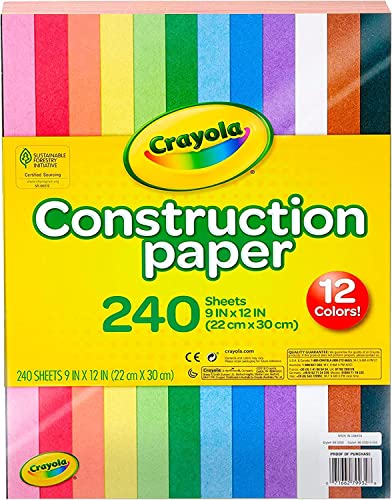 クレヨラ アメリカ 海外輸入 Crayola Construction Paper (240ct), 12 Assorted Colors, Kids Arts & Cra