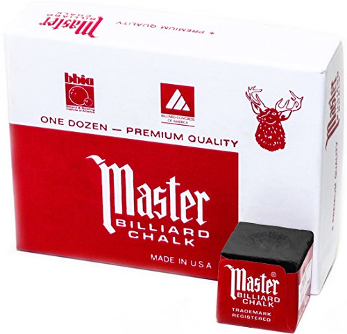 海外輸入品 ビリヤード Master Billiard/Pool Cue Chalk Box, 12 Cubes, Black