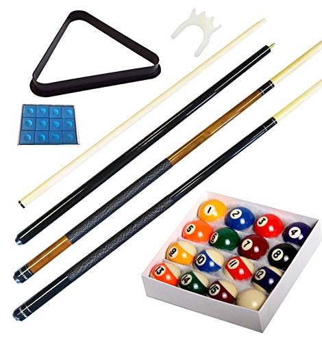海外輸入品 ビリヤード Pool Table - Premium Billiard 32 Pieces Accessory Kit - Pool Cue Sticks Bridge