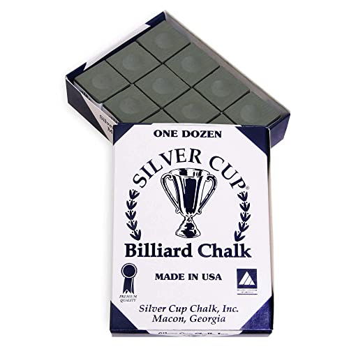 海外輸入品 ビリヤード SILVER CUP Billiard CHALK - ONE DOZEN (Olive)