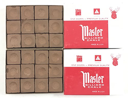 海外輸入品 ビリヤード Made in the USA - 2 Boxes of Master Chalk - 24 Pieces for Pool Cues and Billia