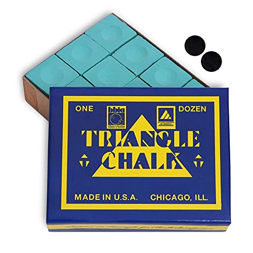 海外輸入品 ビリヤード Triangle Billiard Pool Cue Chalk - 1 Dozen - Made in The USA + 2 pcs of Qualit