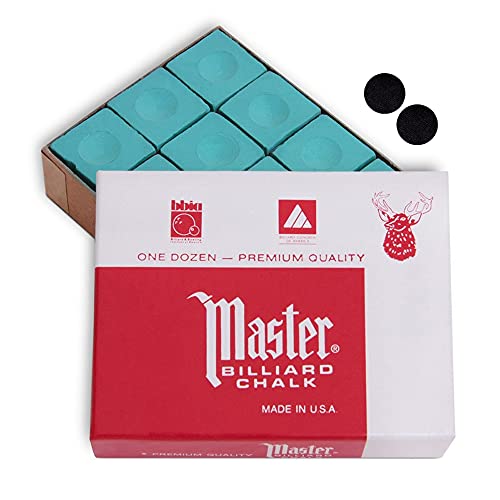 海外輸入品 ビリヤード Master Billiard Pool Cue Chalk Premium Quality - 1 Dozen - Made in The USA + 2