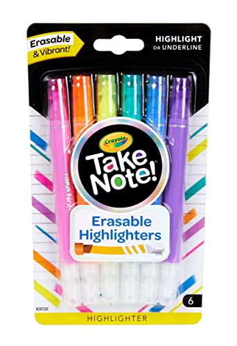 クレヨラ アメリカ 海外輸入 Crayola Take Note Erasable Highlighters, Cool School Supplies, Chisel T