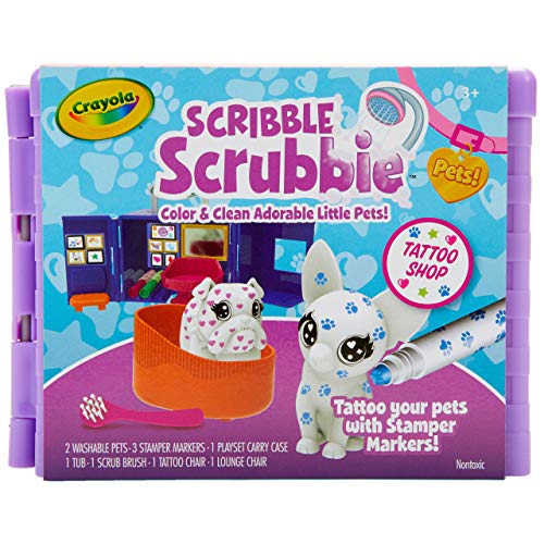 クレヨラ アメリカ 海外輸入 Crayola Scribble Scrubbie Pets Tattoo Shop, Toy Pet Playset, Gift for K