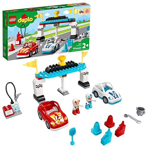 レゴ デュプロ LEGO DUPLO Town Race Cars 10947 Cool Car-Race Building Toy; Imaginative, Developmental Pla