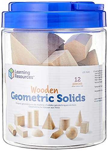 知育玩具 パズル ブロック Learning Resources LER0120 Hardwood Geometric Solids 12-Pk