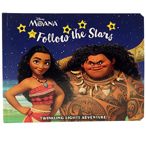 海外製絵本 知育 英語 Disney Moana - Follow the Stars - Twinkling Lights Adventure! - PI Kids