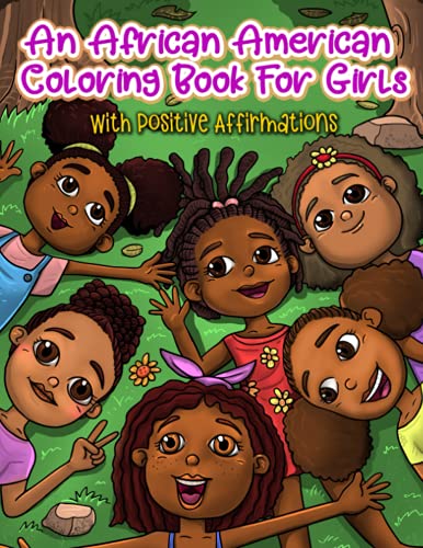 海外製絵本 知育 英語 An African American Coloring Book For Girls: With Positive Affirmations: For Lit