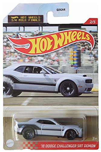 ホットウィール マテル ミニカー Hot Wheels '18 Dodge Challenger SRT Demon, [Gray] 2/5