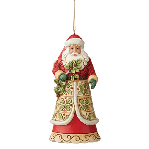 エネスコ Enesco 置物 インテリア Enesco Jim Shore Heartwood Creek Santa with Holly Hanging Ornament,