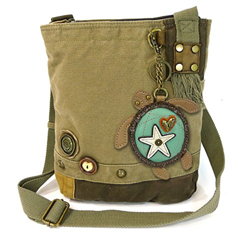 chala バッグ パッチ Chala Handbag Patch Cross-body Bag + Animal Coins Purse/key-Chain (Olive Turtle)