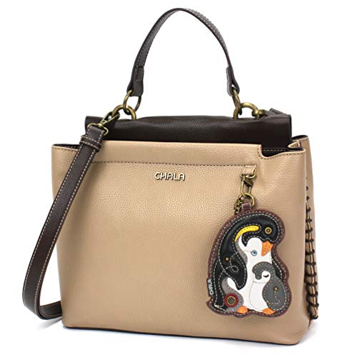 chala バッグ パッチ CHALA Charming Satchel with Adjustable Strap - Penguin - Taupe