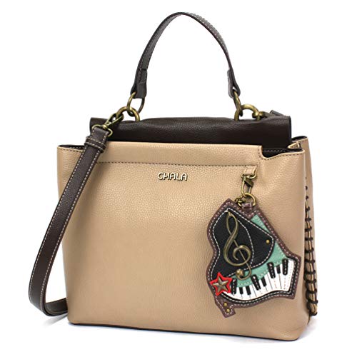 chala バッグ パッチ CHALA Charming Satchel with Adjustable Strap - Piano - Taupe