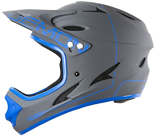 ヘルメット 自転車 サイクリング Demon United Podium Full Face Helmet Grey/Blue Med