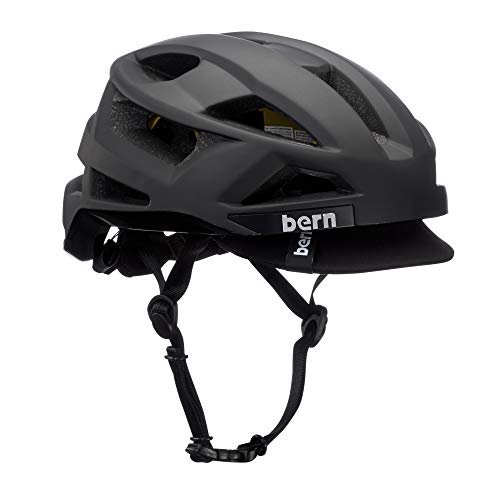 ヘルメット 自転車 サイクリング Bern FL-1 Pave Cycling Helmet, MIPS Matte Black w/Visor - Small
